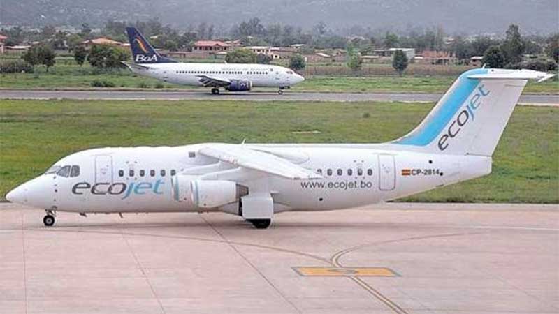 Ecojet retoma vuelos a Sucre y Tarija a partir del 14