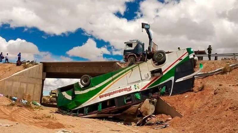 19 personas fallecen y 9 heridas tras vuelco de bus en la carretera ...